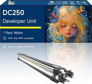 DC250 Developer Unit Compatible with Xerox DocuColor 240 242 250 252 260 WorkCentre 7655 7665 7675 7755 7765 Printers (1 Pack Yellow)