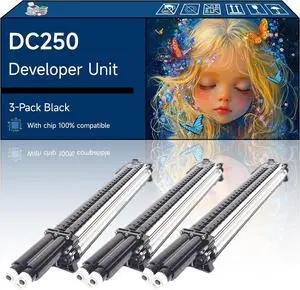DC250 Developer Unit Compatible with Xerox DocuColor 240 242 250 252 260 WorkCentre 7655 7665 7675 7755 7765 Printers (3 Pack Black)