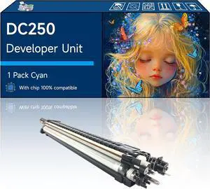 DC250 Developer Unit Compatible with Xerox DocuColor 240 242 250 252 260 WorkCentre 7655 7665 7675 7755 7765 Printers (1 Pack Cyan)