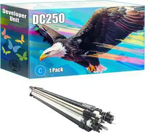 DC250 Developer Unit Compatible for Xerox DocuColor 240 242 250 252 260 WorkCentre 7655 7665 7675 7755 7765 7775 Printers, High Yield 90000 Pages, Bright Colors Clear Printing (1 Pack Cyan)