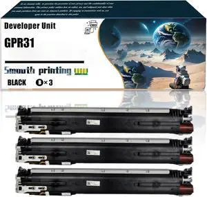 Replacement Parts Developer Unit GPR31 Compatible with Canon ImageRUNNER Advance C5030 C5035 C5235 C5240 Printers, Contains Chip and Clear Printing (3 Pack Black)