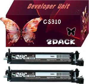 CS310 Developer Unit Compatible for Lexmark CS310dn CS310n CS317dn CS410dtn CS410n CS417dn CS510de CS510dte CS517de Printers, with Chip, High Yield 20000 Pages, Bright Colors (2 Pack Black)