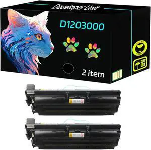 High Yield D1203000 Developer Unit Compatible for Lanier MP 2352SP 2852 2852SP 3352 3352SP MP 2553 3053 3353 Printers, Print Clearly (2 Pack Black)