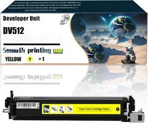 Replacement Parts Developer Unit DV512 Compatible with Konica Minolta bizhub C364e C454 C454e C554 C554e Printers, Contains Chip and Clear Printing (Yellow)