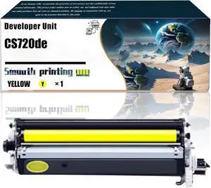 Replacement Parts Developer Unit CS720de Compatible with Lexmark CX725de CX725dhe CX725dthe XC4140 Printers, Contains Chip and Clear Printing (Yellow)
