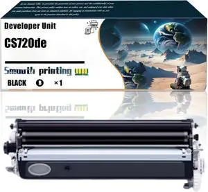 Replacement Parts Developer Unit CS720de Compatible with Lexmark CX725de CX725dhe CX725dthe XC4140 Printers, Contains Chip and Clear Printing (Black)