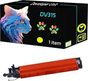 High Yield DV315 Developer Unit Compatible for Konica Minolta Bizhub C258 C308 C368 C458 C558 C658 C307 C367 Printers, Print Clearly (1 Pack Yellow)