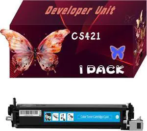 CS421 Developer Unit Compatible for Lexmark CS421 CS521 CS622 CX421 CX522 CX622 CX625 Printers, Print Up to 22500 Pages, Bright Colors (1 Pack Cyan)