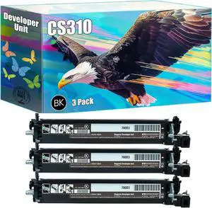 CS310 Developer Unit Compatible for Lexmark CS310dn CS310n CS317dn CS410dtn CS410n CS417dn CS510de CS510dte CS517de Printers, High Yield 20000 Pages, Clear Printing Bright Colors (3-Pack Black)