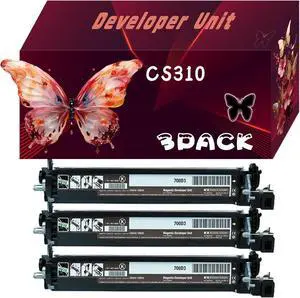 CS310 Developer Unit Compatible for Lexmark CX310dn CX310n CX317dn CX410de CX410dte CX410e CX417de CX510de CX510dhe CX510dthe CX517de Printers, High Yield 20000 Pages, with Chip (3 Pack Black)