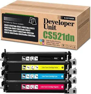Compatible 78C0D10 78C0D20 78C0D30 78C0D40 Developer Unit Replacement for Lexmark CS421 CS421dn CS521 CS521dn CS622 CX421 CX522 CX622 CX625 Printer (4Pack Black+Cyan+Yellow+Magenta)