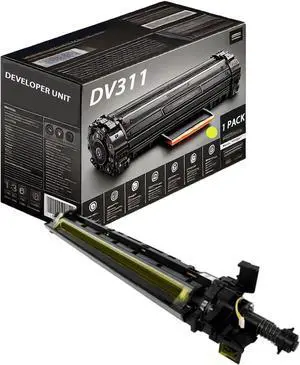 DV311 DV311K DV311C DV311M DV311Y Developer Unit Compatible for Konica Minolta bizhub 308 368 458 558 C258 C308 C368 C458 C558 C658 Printers, Includes Chip, High Yield 300000 Pages (Yellow)