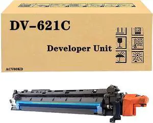QUNINE DV-621 Compatible DV-621K DV-621C DV-621M DV-621Y Developer Unit for Konica Minolta Bizhub C450i C550i C650i C750i Printer, High Yield 600,000 Pages Cyan