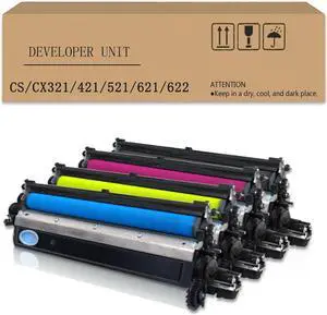 Developer Unit Compatible for Lexmark CS321 CS421 CS521 C5621 CX321 CX421 CX521 CX522 CX621 CX622 Printer,Developer Assembly 4 Pack-KCMY Developer Unit Compatible for Lexmark CS321 CS421 CS521 C5621 CX321 CX421 CX521 CX522 CX621 CX622 Printer,Developer Assembly 4 Pack-KCMY