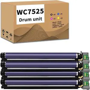 WC7525 Drum Unit, Replacement 013R00662 013R00647 Drum Unit, Compatible for Xerox WorkCentre 7525 7530 7535 7545 7556 7835 7425 7428 7435 Printer 4 Color