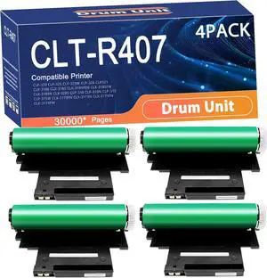 Compatible CLT-R407 CLT-R409 Drum Unit Replacement for Konica Minolta Printers to Use with CLP-320 CLP-325 CLP-325W CLP-326 CLP321 CLX-3186 CLX-3185 CLX-3185FEN Printer 4set