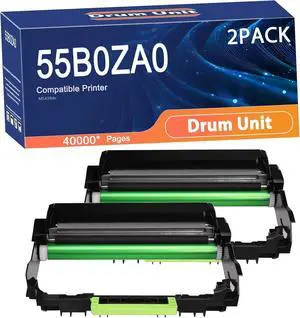 Compatible 55BOZA0 Drum Unit Replacement for Lexmark Printers to Use with MS439dn Printer,Long-Lasting and Accurate Printing 2set