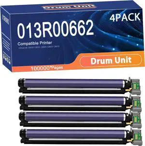 Compatible 013R00662 013R00647 Drum Unit Replacement for Xerox Printers to Use with AltaLink C8030 C8035 C8045 C8055 C8070 Printer,Long-Lasting and Accurate 4set