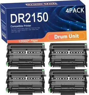 Compatible DR2150 Drum Unit Replacement for Brother DR-2150 Printers to Use with HL-2140 2170N 2170W 2150N DCP-7030 7032 7040 7045 MFC-7440N 7840W MFC-7340 Printer 4set
