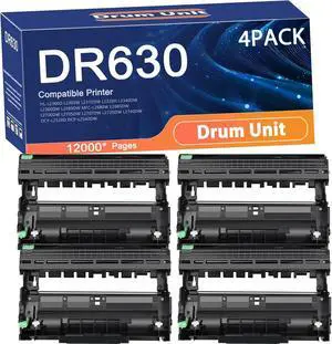 Compatible DR630 Drum Unit Replacement for Brother DR-630 Printers to Use with HL-L2300D L2305W L2315DW L2320D L2340DW L2360DW L2380DW MFC-L2680W L2685DW Printer 4set