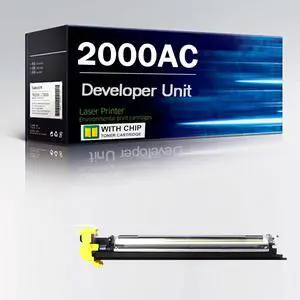 Compatible for 2000AC Developer Unit Replacement for Toshiba e Studio 2000ac 2010ac 2010ac 2050ac 3055 4055 5055 Printer, 120000 Pages,Yellow-1 Pack