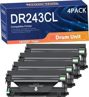 Compatible DR243CL Drum Unit Replacement for Brother DR-243CL Printers to Use with HL-L3210CW HL-L3230CDW HL-L3270CDW DCP-L3510CDW DCP-L3550CDW MFC-L3710CW Printer 4set