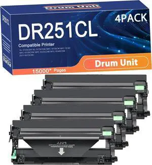 Compatible DR251CL Drum Unit Replacement for Brother DR-251CL Printers to Use with HL-3150CDN HL-3170CDW MFC-9130CW MFC-9140 MFC-9330CDW MFC-9335CDW Printer 4set