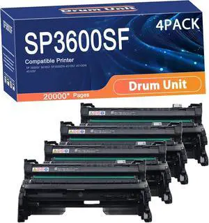 Compatible SP3600SF Drum Unit Replacement for Ricoh SP 3600SF Printers to Use with SP 3600SF 3610SF SP3600DN 4510SF 4510DN 4510SF Printer,Long-Lasting and Accurate 4set