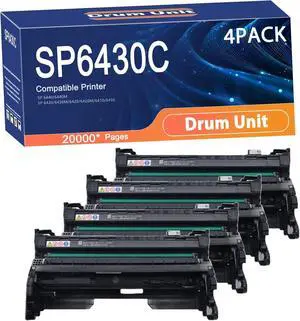 Compatible SP6430C Drum Unit Replacement for Ricoh SP 6430C Printers to Use with SP6430DN SP6400 SP6410 SP6420 SP6430C SP6440M SP6450 Printer,Long-Lasting and Accurate 4set
