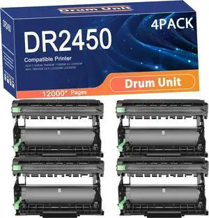 Compatible DR2450 Drum Unit Replacement for Brother DR-2450 Printers to Use with DCP-7195DW 7090DW 7190DW HL-2595DW MFC-7895DW DCP-L2535DW L2550DW Printer 4set