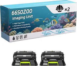 66S0Z00 Imaging Unit Compatible for Lexmark M3350 MS531dw MS631dw MS632dwe MX532adwe MX632adwe Printers, Capacity 85000 Pages, with Chip, Stable Output (2-Pack Black)