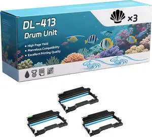 DL-413 Drum Unit Compatible for Pantum P3305DN P3307DN M7105DN M7107DN Printers, Capacity 22000 Pages, with Chip, Stable Output (3 Pack Black)
