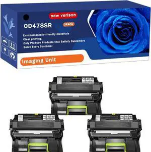 OD478SR Imaging Unit Compatible for Toshiba E Studio 478S Printers, Capacity 70000 Pages, with Chip, Stable Output (3 Pack Black)