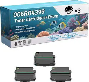 006R04399 Toner Cartridges+Drum Unit Compatible for Xerox B225 B235 B230 Printers, Capacity 2500 Pages, with Chip, Stable Output (3 Pack Black)