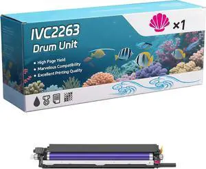 IVC2263 Drum Unit Compatible for Xerox DocuCentre-lV C2260 C2263 C2265 Printers, Capacity 65000 Pages, with Chip, Stable Output (1 Pack Magenta)