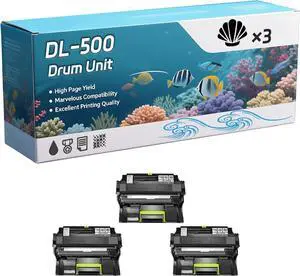 DL-500 Drum Unit Compatible for Pantum P4000DN P5006DN M7600FDN P5000DN Printers, Capacity 70000 Pages, with Chip, Stable Output (3 Pack Black)