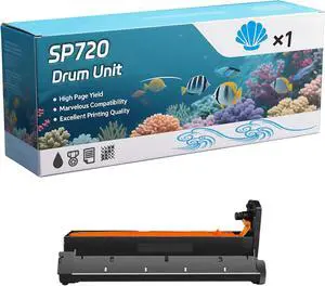 SP720 Drum Unit Compatible for Okidata OKI Aficio SP C710 C711 C720 C721dn Printers, Capacity 30000 Pages, with Chip, Stable Output (1 Pack Cyan)