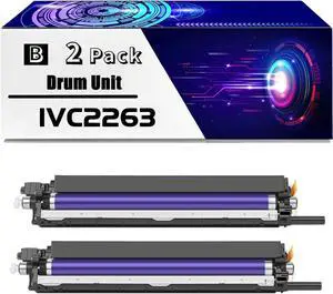 IVC2263 Drum Unit is Compatible for Xerox DocuCentre-lV C2260 C2263 C2265 Printers, High Yield 65000 Pages, with Chip for Long-Lasting Durability (2 Pack Black)