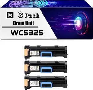 WC5325 Drum Unit is Compatible for Xerox WorkCentre-5325 5330 5335 Printers, High Yield 70000 Pages, with Chip for Long-Lasting Durability (3 Pack Black)