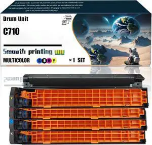 Replacement Parts Drum Unit C710 Compatible with Okidata OKI C710 C710DN C711NC711DN C711DTN Printers, Contains Chip and Clear Printing (4-Pack BK/C/M/Y)