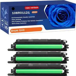 108R01121 Drum Unit Compatible for Xerox Phaser 6600DN 6600N VersaLink C400DN C400N C405DN 6605DN 6605N 6655 Printers, Capacity 60000 Pages, with Chip, Stable Output (3 Pack Black)