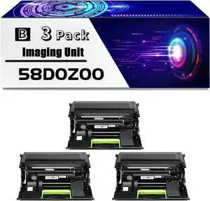 58D0Z00 Imaging Unit is Compatible for Lexmark B2865dw M5255 M5270 MS725dvn MS821dn MS821n MS822de MS823dn Printers (3 Pack Black)