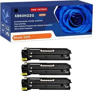 X860H22G Drum Unit Compatible for Lexmark X860 X860DE X862 X862DTE X864 X864DHE3 X864DHE4 Printers, Capacity 70000 Pages, with Chip, Stable Output (3 Pack Black)