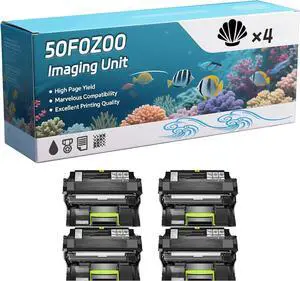 50F0Z00 Imaging Unit Compatible for Lexmark MS610dn MS610dte MS610dtn MS617dn MX310dn MX410de MX417de Printers, Capacity 60000 Pages, with Chip, Stable Output (4 Pack Black)