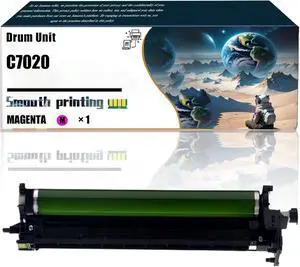 Replacement Parts Drum Unit C7020 Compatible with Xerox VersaLink C7020 C7025 C7030 Printers, Contains Chip and Clear Printing (1 Pack Magenta)
