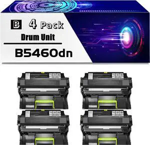 B5460dn Drum Unit is Compatible for Dell B5460dn B5465dnf S5830dn Smart Printer Printers, High Yield 100000 Pages, with Chip for Long-Lasting Durability (4 Pack Black)