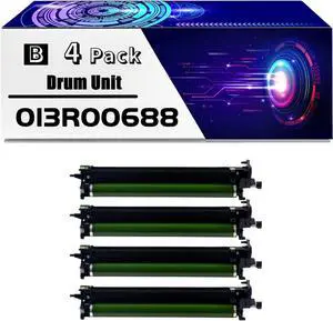 013R00688 Drum Unit is Compatible for Xerox Versalink C7120 C7125 C7130 Printers, High Yield 90000 Pages, with Chip for Long-Lasting Durability (4 Pack Black)