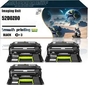 Replacement Parts Imaging Unit 52D0Z00 Compatible with Lexmark MX811dfe MX811dme MX811dte MX811dtfe MX811dxe Printers, Contains Chip and Clear Printing (3 Pack Black)