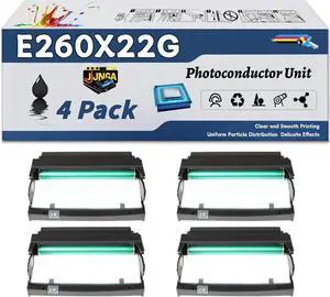 E260X22G Photoconductor Unit is Compatible for Lexmark E260D E260DN E360D E360DN E460DN E460DW E462DTN Printers (4 Pack Black)