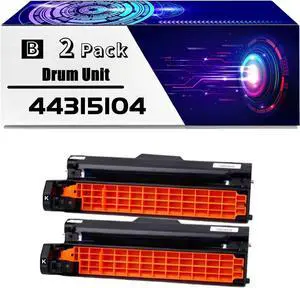 44315104 Drum Unit is Compatible for Okidata OKI C610CDN C610DN C610DTN C610N Printers, High Yield 30000 Pages, with Chip for Long-Lasting Durability (2 Pack Black)